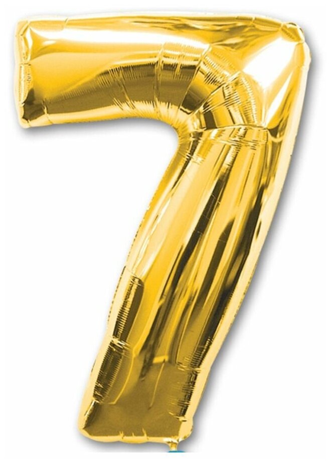 Воздушный шар фольгированный Anagram Цифра 7, золотой, 86 см