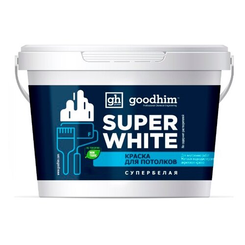 Краска акриловая Goodhim Для стен и потолков F+ белый 4.5 л 7 кг