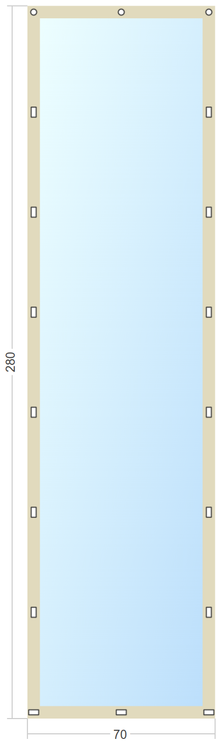 Мягкое окно Софтокна 70х280 см съемное, Скоба-ремешок, Прозрачная пленка 0,7мм, Бежевая окантовка, Комплект для установки - фотография № 3