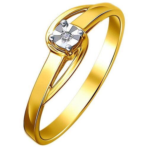 Золотое кольцо с бриллиантами 01К6612252Ж, размер 17, мм Эстет   
