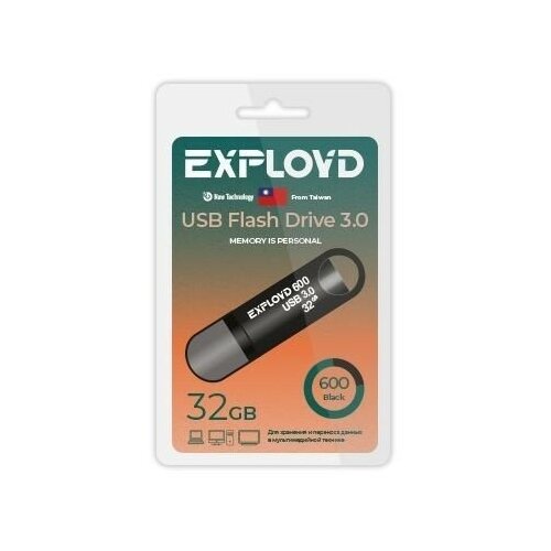 USB флэш-накопитель EXPLOYD EX-32GB-600-Black USB 3.0 флэш диск usb perfeo 32gb c11 black pf c11b032