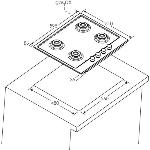Газовая варочная поверхность Candy Timeless CHG6BF4WX нержавеющая сталь 2720300₽