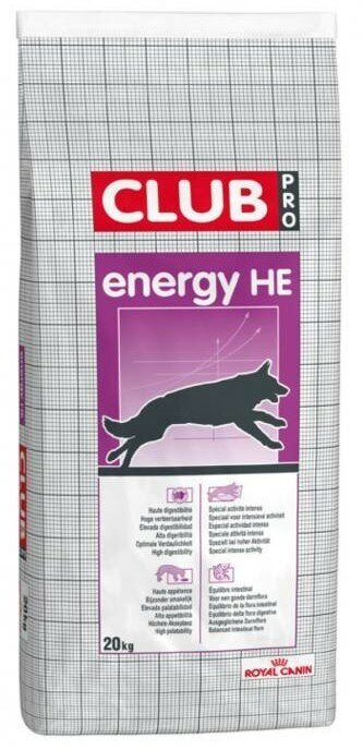 Royal Canin Club Energy HE Pro корм для рабочих собак Мясо, 20 кг.