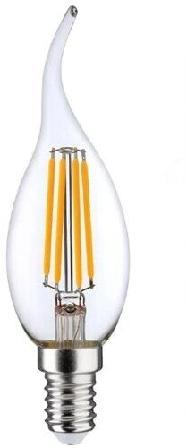Лампа OSRAM LED Star E14 свеча на ветру BA (CW) 4Вт, филаментная, светодиодная, 470 лм, эквивал. 40Вт, тёплый свет 2700К