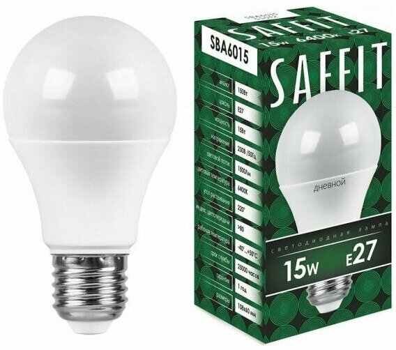 Лампа светодиодная LED 15вт Е27 дневной (SBA6015)