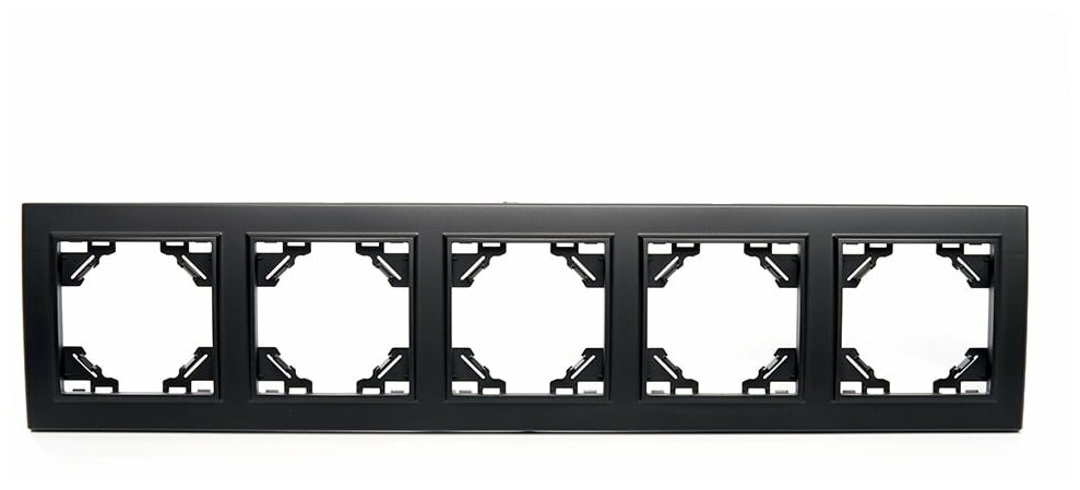 Рамка пятиместная горизонтальная, серия Эрна, PFR00-9005-03, черный - фотография № 2