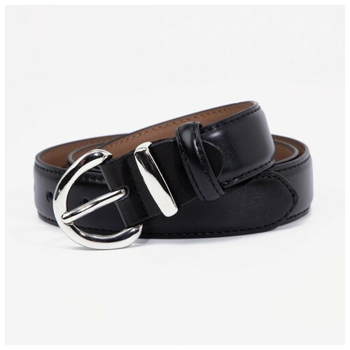 фото Ремень металл, для женщин, длина 105 см., черный нет бренда