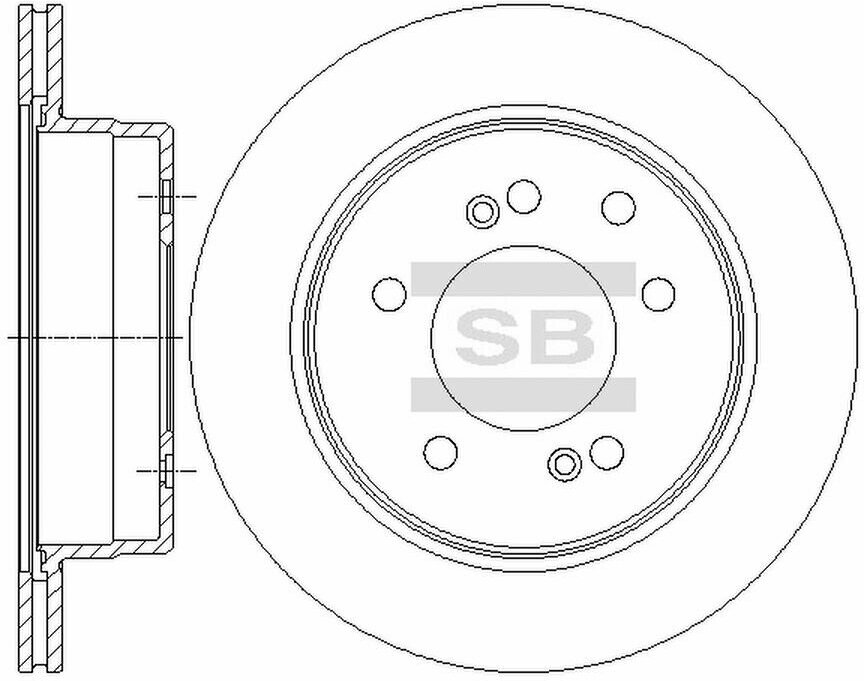 Диск тормозной задний 2 шт SSANG YONG Kyron/Rexton/Rodius /Vent D307mm SANGSIN BRAKE SD3043