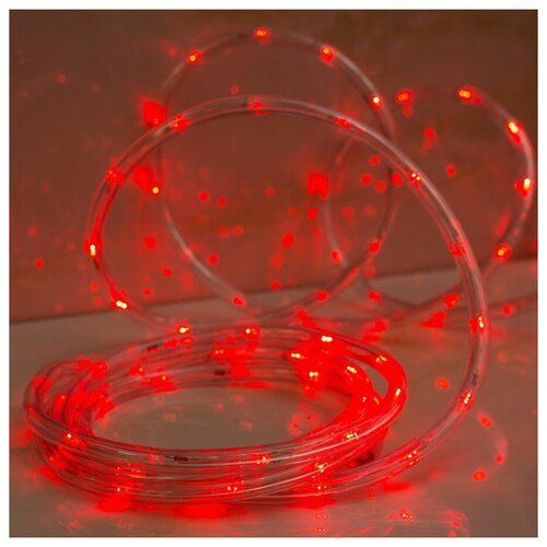 Световой шнур Luazon Lighting 10 мм, IP44, 10 м, 24 LED/м, 220 В, 8 режимов, свечение красное