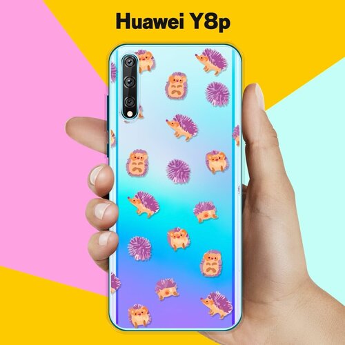 Силиконовый чехол Узор из ёжиков на Huawei Y8p силиконовый чехол узор из такс на huawei y8p