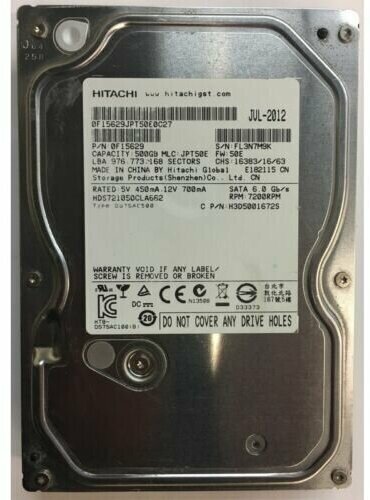 Внутренний жесткий диск Hitachi HDS721050CLA662 500 Гб