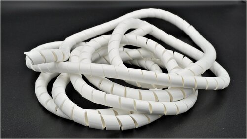 Изображение товара Лента спиральная негорючая термостойкая диаметр 10мм ЛСТнг-10 белая (10 м)