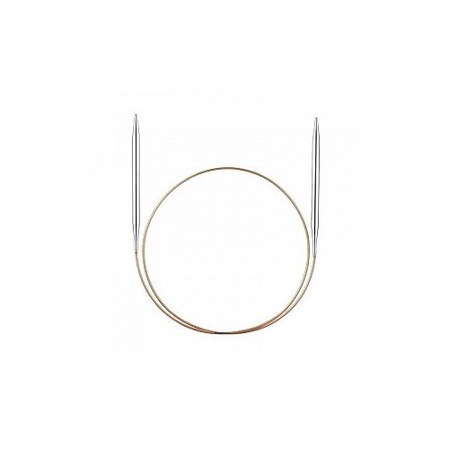 Спицы ADDI круговые супергладкие 105-7, диаметр 3 мм, длина 13 см, общая длина 80 см, серебристый/золотистый