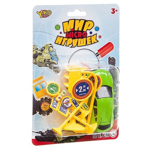 Машинка Yako Мир micro Игрушек (B94375), зелeный набор фигурок yako мир micro игрушек k93742