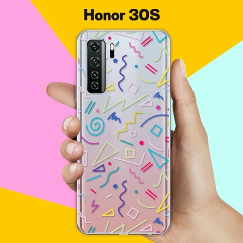 Силиконовый чехол Цветной узор на Honor 30s силиконовый чехол узор из такс на honor 30s