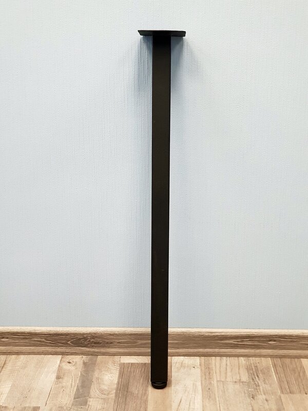 Ножка опора для стола 750 50х25 металлическая регулируемая черная барная Лофт 1 шт.