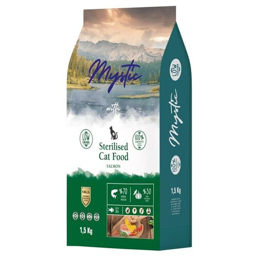 Mystic Sterilised Cat Food Salmon 1,5 кг сухой корм для стерилизованных кошек с лососем