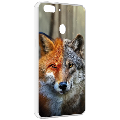 Чехол MyPads волк-лиса для Oppo Realme 2 задняя-панель-накладка-бампер