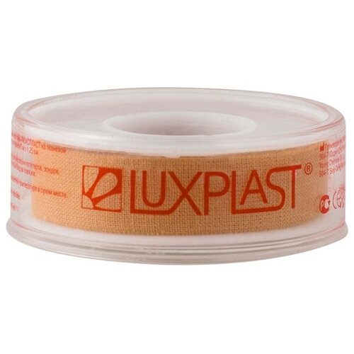LUXPLAST лейкопластырь фиксирующий на тканевой основе, 1.25x500 см
