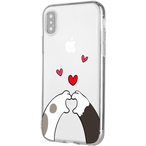 Силиконовый чехол Mcover для Apple iPhone X с рисунком Лапки силиконовый чехол mcover для apple iphone x с рисунком крутая машина