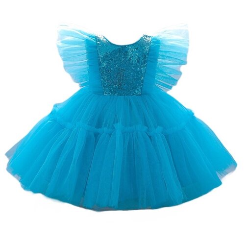 Нарядное платье, размер 110, цвет голубой