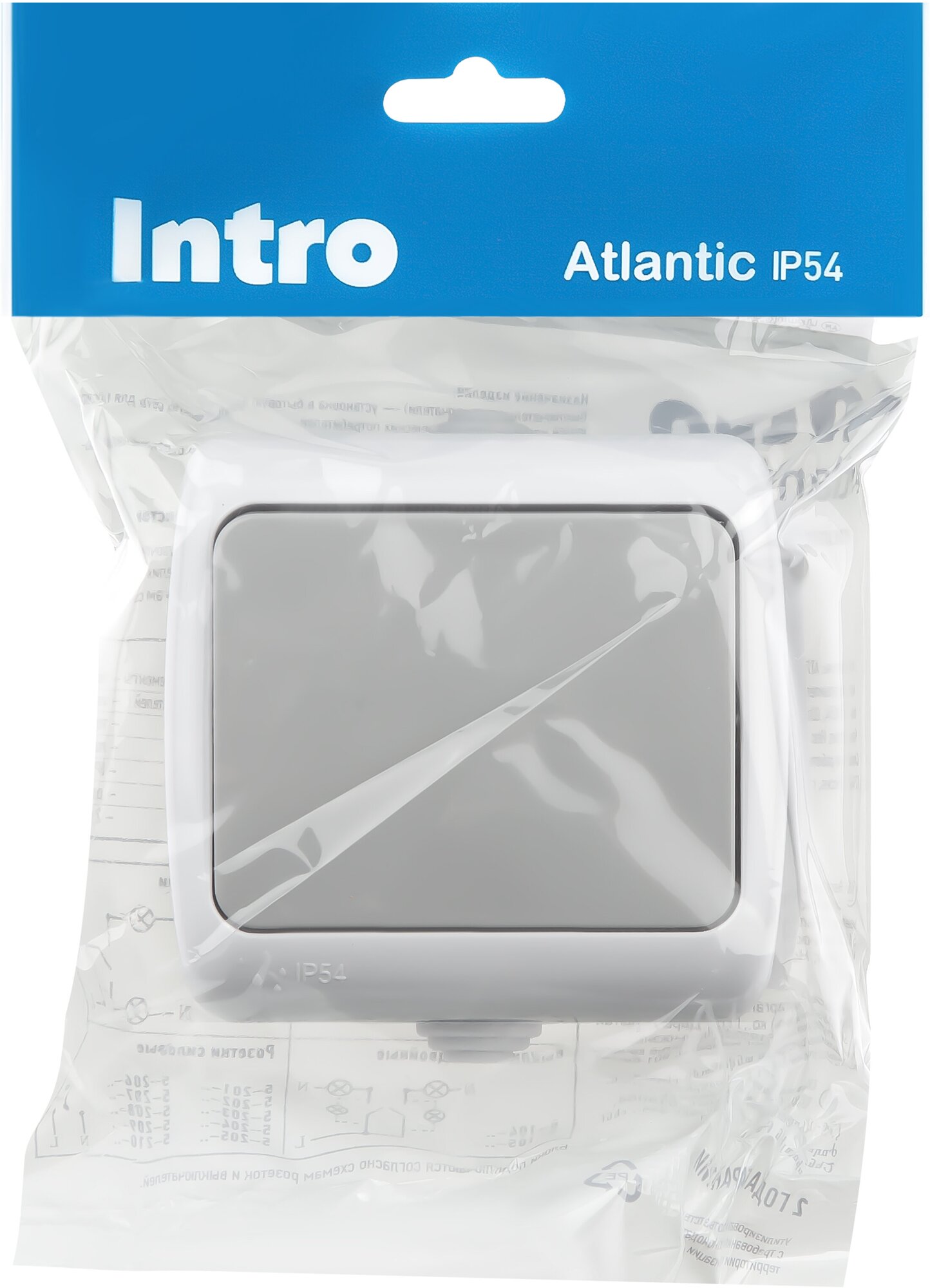 Выключатель Intro Atlantic 5-101-03 10А-250В, IP54, открытой установки, серый