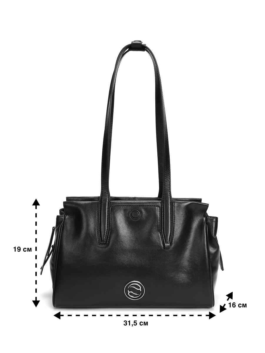 Сумка тоут Paprika Bag Italy, фактура гладкая, черный — фото 1