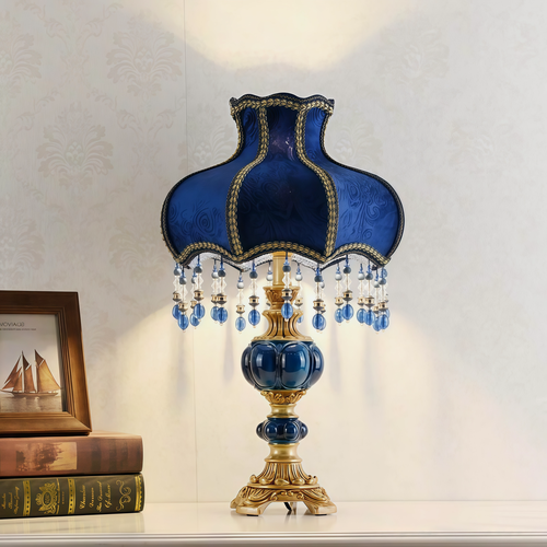 Изображение товара Настольный светильник Clear Lighting E27, офисный, ткань, голубой, 5Вт, 55см