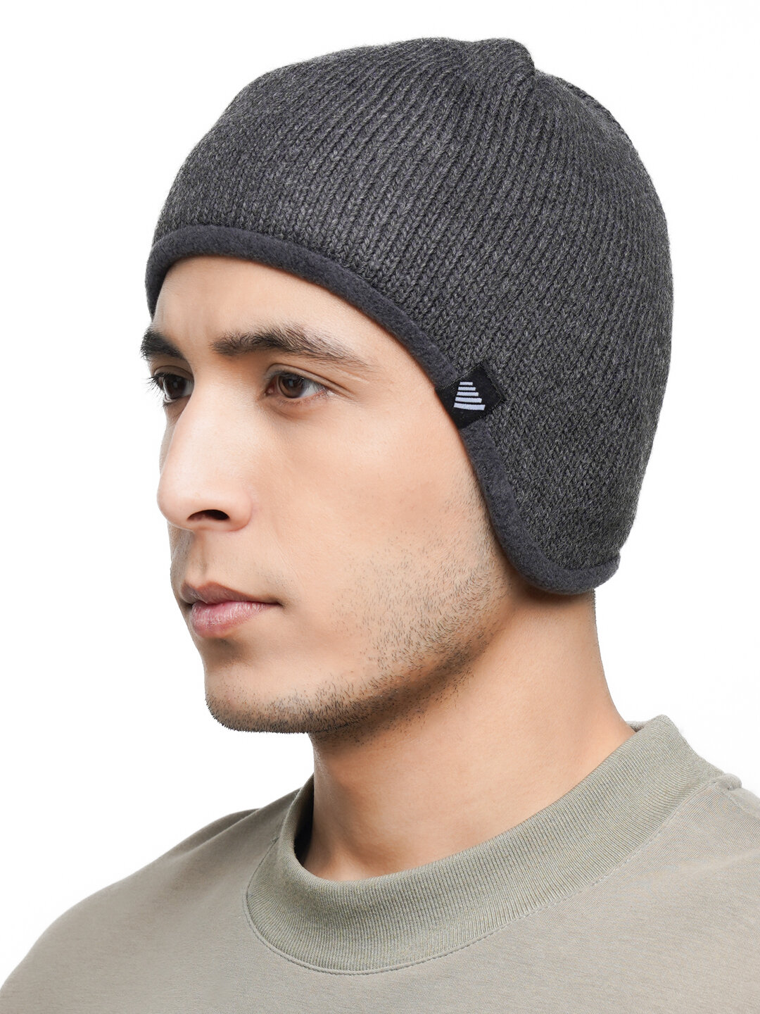 Шапка-бини Шапка мужская, с ушами, на флисе, внутри утеплённый для мальчиков и мужчин
