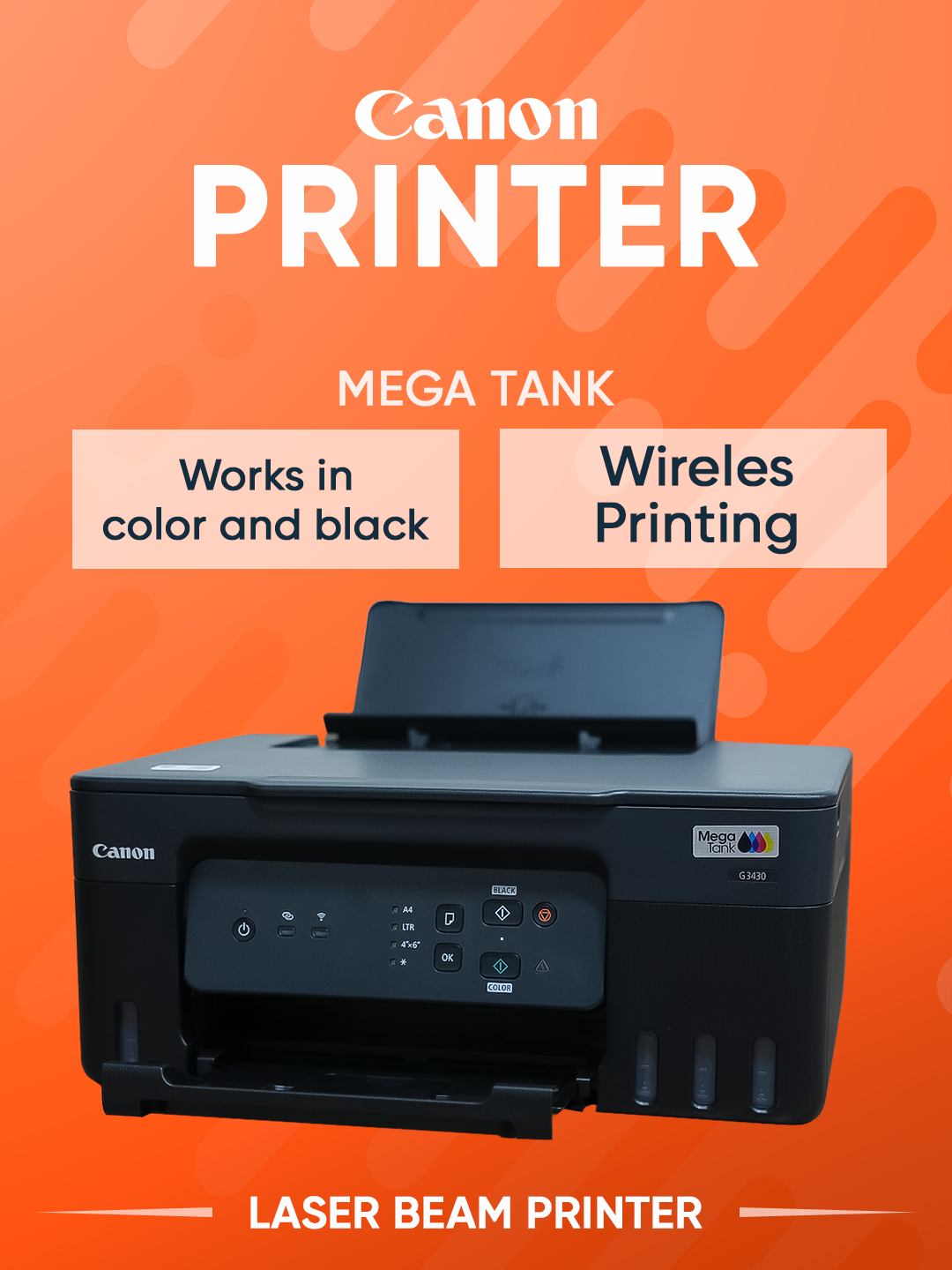 Canon Pixma G3430 Wi-Fi цветной принтер-сканер, A4, 9.1 стр/мин, МФУ, LCD, USB2.0, WiFi