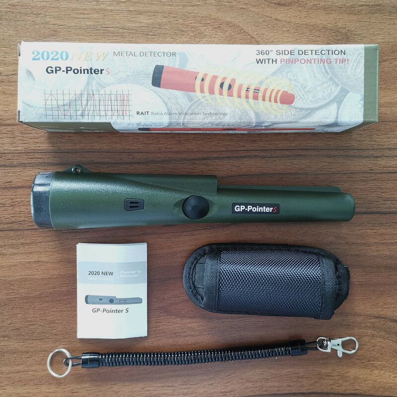 Брендовый новый ручной металлоискатель GP-Pointer S с позиционирующим стержнем, доступный в зеленом, оранжевом и черном цветах