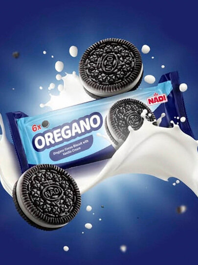 Печенье с какао содержанием и с кремовой начинкой "OREGANO". Вес 40 гр.