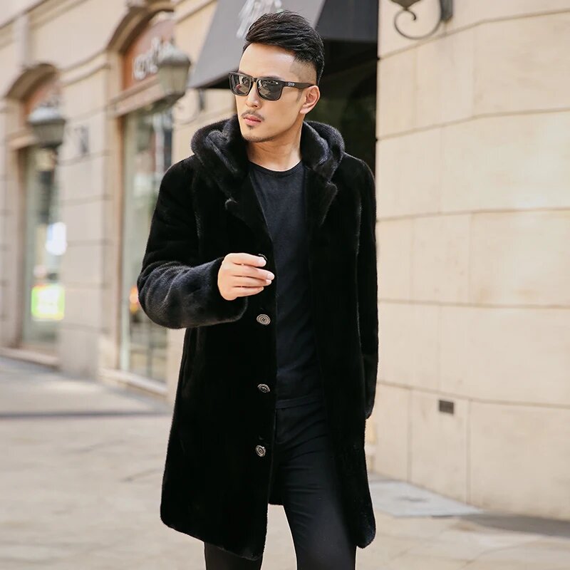 Мужская зимняя куртка LFZLZM из искусственного меха XXXL, Темно-синий