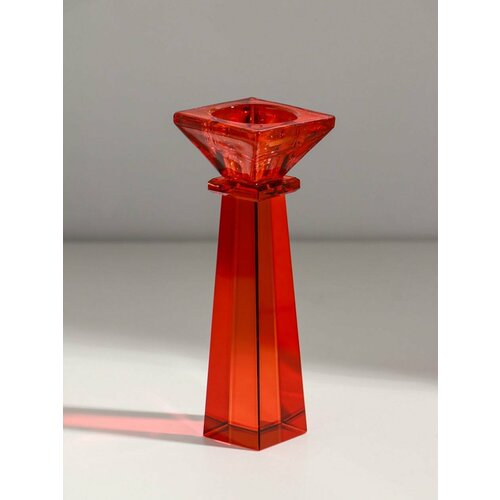 Подсвечник на 1 свечу Феникс стекло оранжевый d22 см и 42 см 5555167 см 1257₽