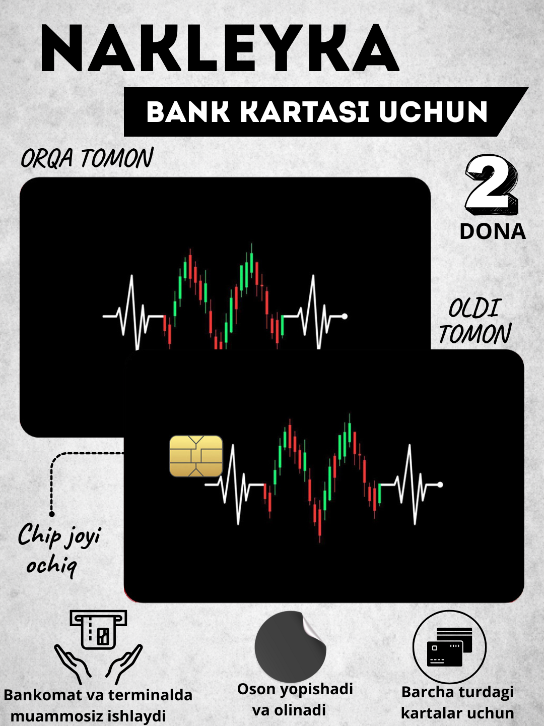 Декор карт, наклейка на банковскую карту, стикер на пластик карту банка