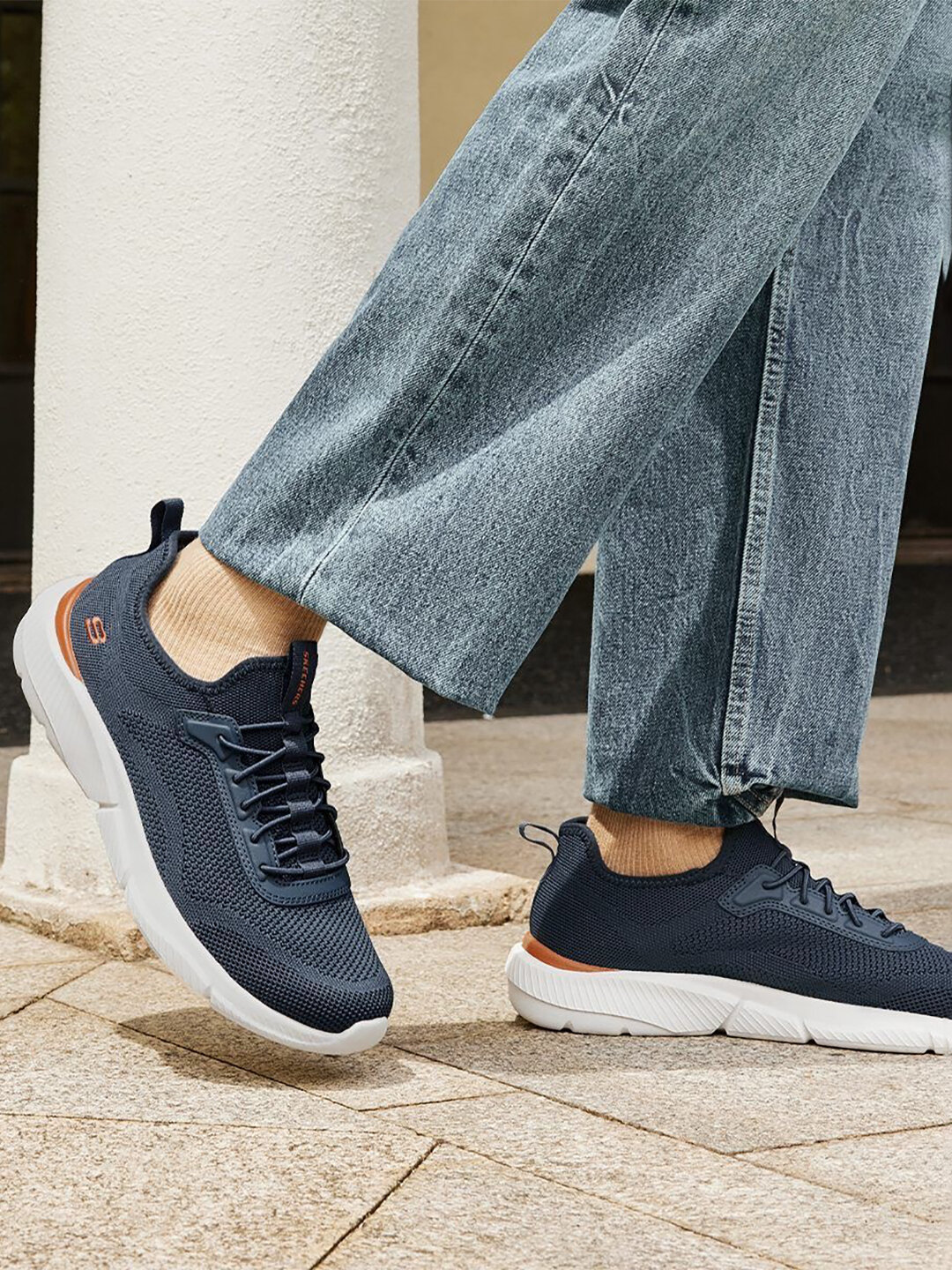 Кроссовки SKECHERS, полнота B, размер 43 EU, navy — фото 1