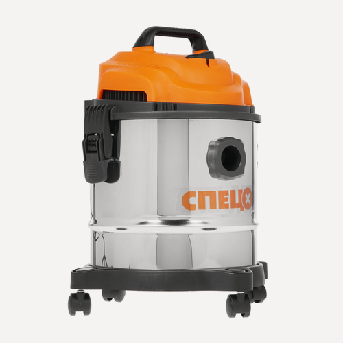 Изображение товара Пылесос строительный Спец ПС-1400 СПЕЦ-3405, 1350 Вт, контейнер 12 л, шланг 1.5 м, кабель 3 м, оранжевый