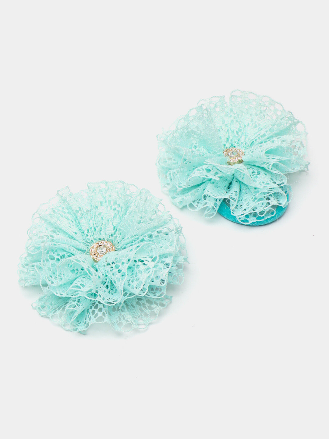 Бантики-резинки "Кружево", для девочек, круглые, ручная работа, 2 шт