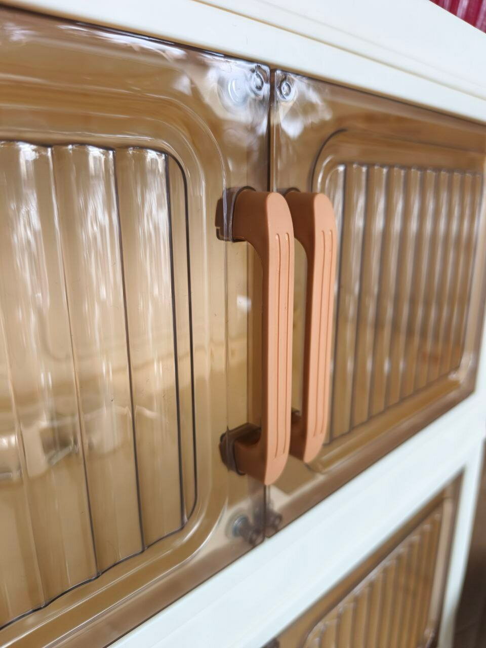 Многоуровневый пластиковый шкаф для хранения с дверцами, модульный