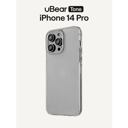 фото Чехол защитный ubear tone case для iphone 14 pro, текстурированный, прозрачный