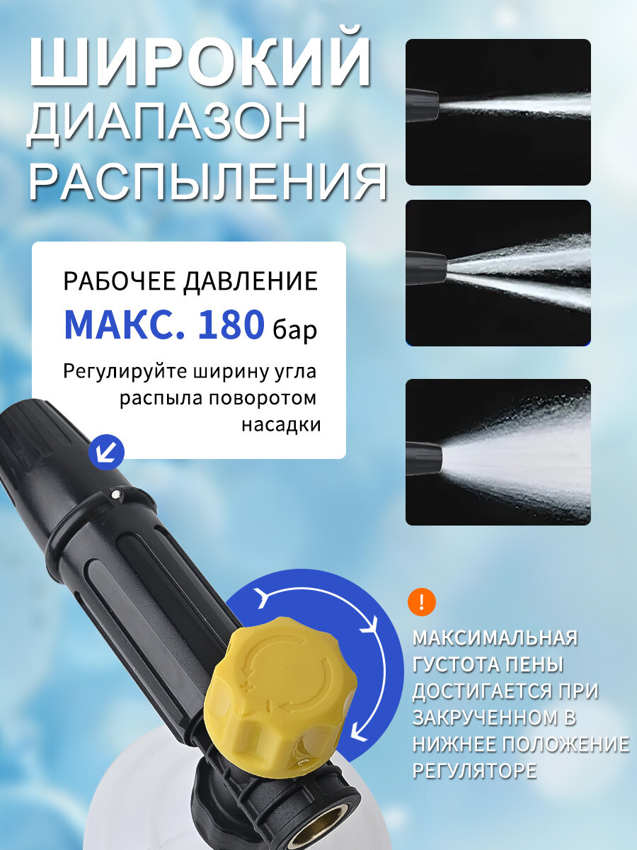 Пеногенератор для мойки высокого давления，для 1/4" Quick Plug, Пенная насадка — фото 1