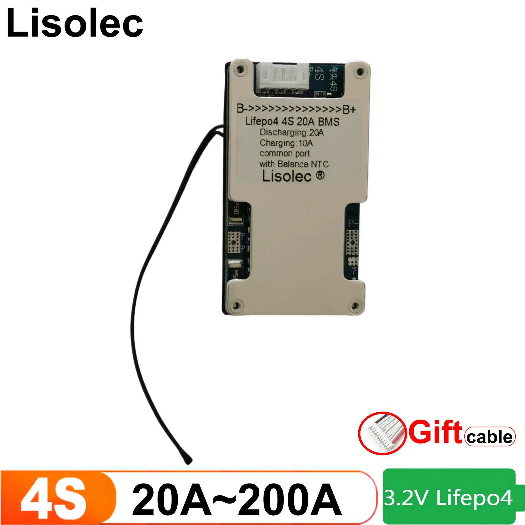 BMS 200A 4S 12V LiFePO4 с балансом, Common Port