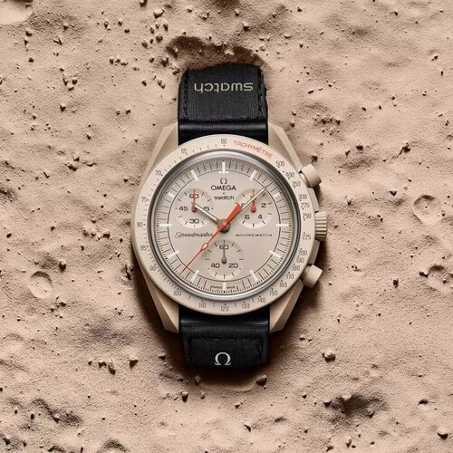 фото Наручные часы swatch, бежевый/черный
