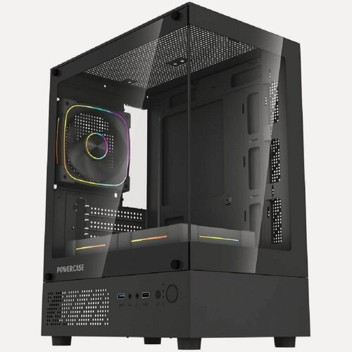Изображение товара Powercase Корпус Корпус Vision Micro M1 ARGB, Tempered Glass, 3x 120mm ARGB fans, чёрный, mATX CVMM1B - A3