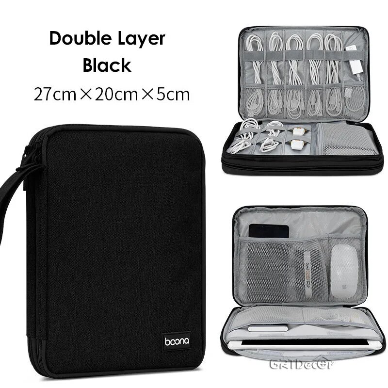 Boona сумка для электроники, черная, XL-2-Layer