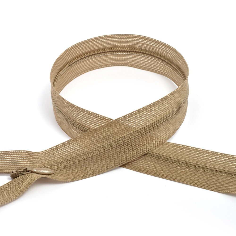 Молния MaxZipper пластмассовая, потайная, №3, 20 см, цвет F294, какао, упаковка 50 штук
