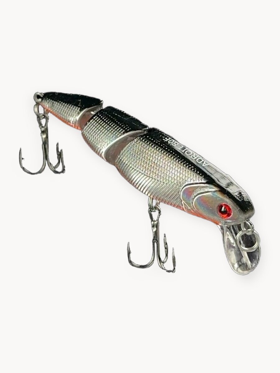 Воблер Свимбейт (SwimBait) на щуку, составной Silver Adroit80F, 80 мм , вес 9 гр , цвет серебристый