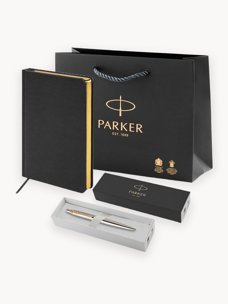Подарочный набор: шариковая ручка Parker Jotter Essential, ежедневник А5 и фирменный пакет Паркер