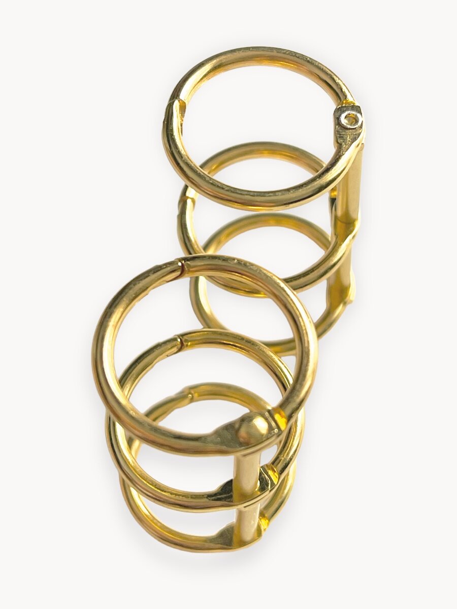 Кольца для блокнота, механизм 25х40 мм тройной, кольца металлические золото 2шт.