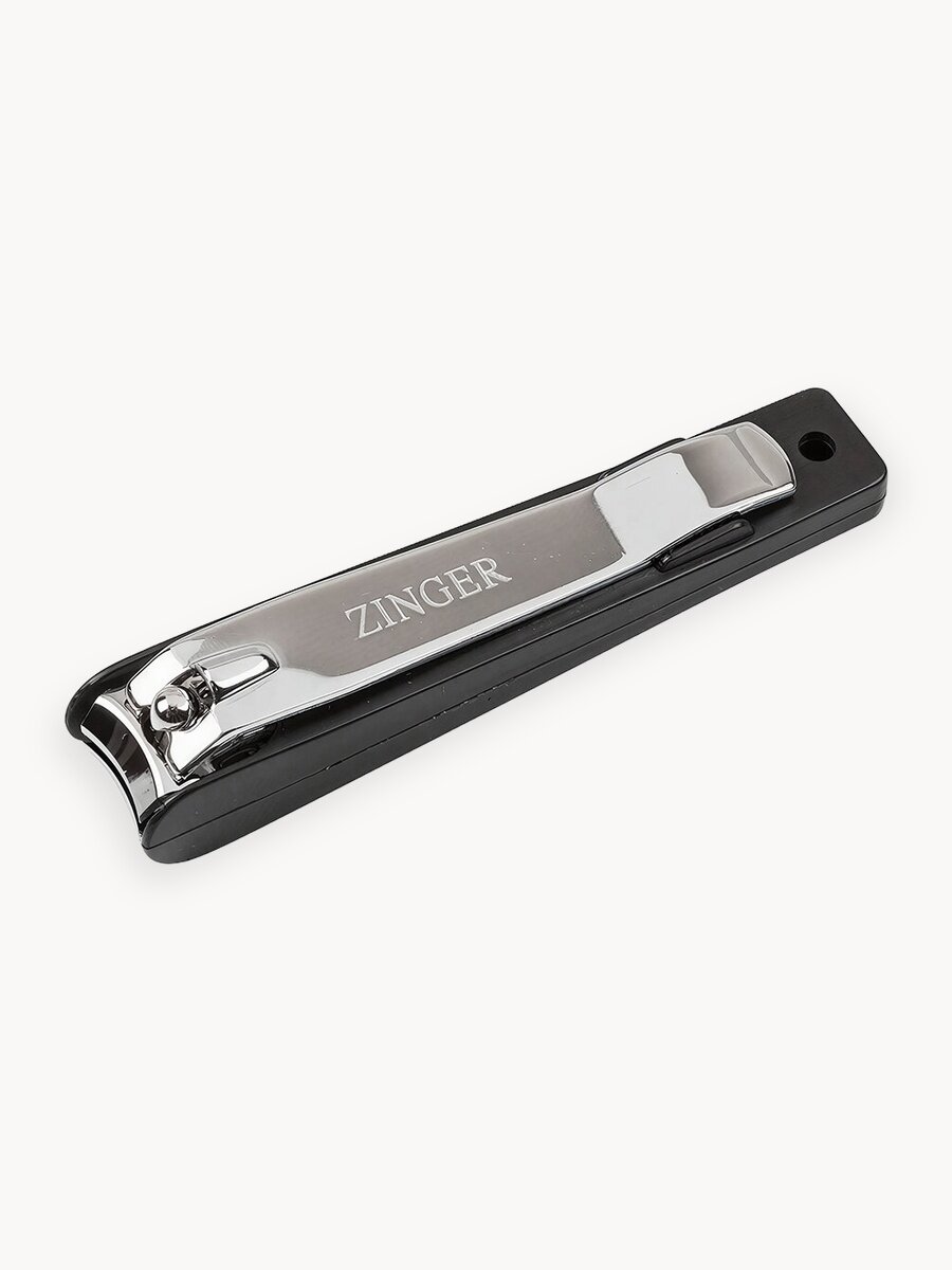 Книпсер для ногтей ZINGER SLN-604-C4 Classic, 9 см, с контейнером для ногтей, черный/серебристый